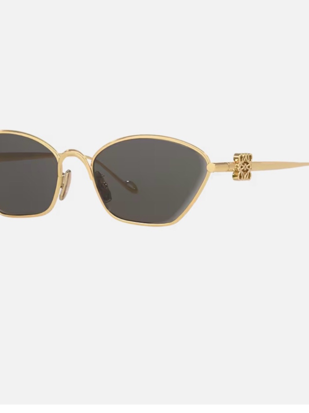 Loewe Gold Metal Sunglasses with Dark Grey Lenses and Anagram Detail